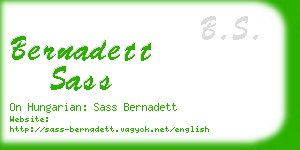 bernadett sass business card